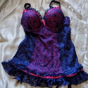 Purple and Fuscia Lingerie. Victorias Secret 34D
